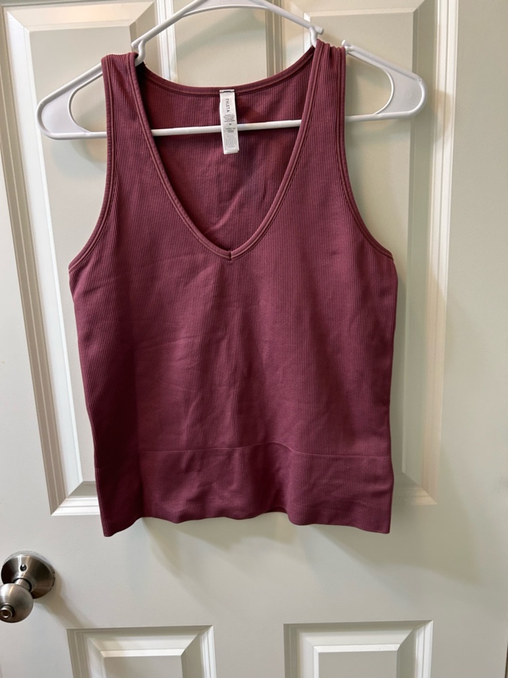 Athleta Ribbed V-Neck Tank Top - Mauve